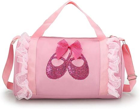Cute Ballet Dance Backpack Tutu Dress Dance Bag Dance Bag for Girls Waterproof Small Duffle Bag for Kids Ballet Bags for Girl (Pink)