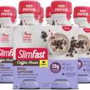 SlimFast Advanced Energy High Protein Meal Replacement Shake, Mocha Cappuccino, 20g of Ready to Drink Protein with Caffeine, 11 Fl. Oz Bottle, 4 Count (Pack of 3) (BBD 12/22/2025)