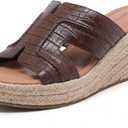 Luoika Women's Wide Width Wedge Slides Sandals, Slip on Platform Wedge Pump Heel Casual Summer Sandals.