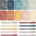 Fulmoon 60 Pcs Back to School Gifts Inspirational Notepads Pens Gifts Bulk Inspirational Mini Notebooks Motivational Pens for Students from Teacher Coworker Employee Team (Colorful)