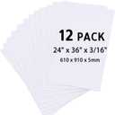 Foam Board 24" x 36", 12 Pack White Foam Poster Board, 3/16" Thick Foam Core Board, Double-Sided Large Poster Board for Crafts, School Projects, Painting, Presentation & Display, 24*36in