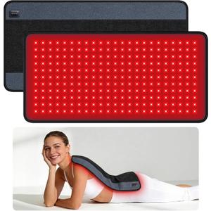 Red Light Therapy Pad for Body, 242 LEDs Infrared Red Light Therapy Belt for Back, Shoulder, Neck and Leg, 24 x 12Large Size Infrared Heating Pad with Adjustable Strap, Home Office Use