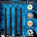 Nuanchu 4 Pcs Halloweens 3D Ghost Pattern Taper Candles 10 Inch Dark Black Long Tapered Candlesticks Candles Unscented, Smokeless, Dripless for Party Home Decor