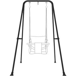 Swing Stand for Kids,Baby Swing Frame, Toddler A-Frame Metal Swing Set for Backyard, Outdoor Indoor use, Fits for Most of The Toddlers Swings (Black)