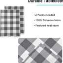 Hiasan Buffalo Plaid Tablecloth Waterproof, 2 Pack, 60 x 102 inch - Checkered Table Cloth Rectangle for Outdoor Picnic/Party/Dining, Grey and White Gingham Pattern