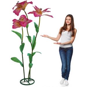 Giant Artificial Flower 3PCS 3D Realistic Waterproof Fake Flowers Durable Easy Maintenance Perfect for Home Garden Weddings Events Christmas Graduation Party Decorations (Mauve)