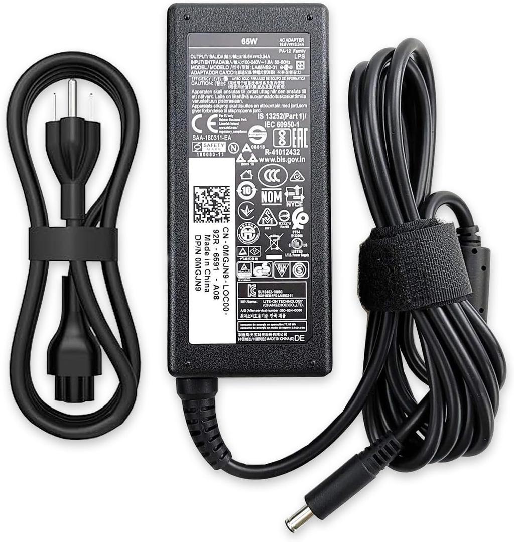 65W 45W Laptop Charger fit for Dell inspiron 13 14 15 17 3000 5000 7000 Series Latitude 3320 3340 3420 3430 3435 3440 3450 3520 3530 3540 19.5V 3.34A Round tip AC Adapter Power Cord