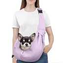 Pawaboo Dog Sling Carrier for Small Dogs, Reversible Hand Free Dog Carrier Sling with Adjustable Strap Buckle & Safety Leash, Soft Pouch and Tote, for Carry Small Dogs & Cats, Up to 12lbs, Light Purple