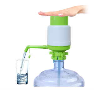 Green Portable Manual Water Pump for 5 Gallon Bottle, Water Jug Dispenser Bottle Pump Drinking Water Pump with an Extra Short Tube and Cap, Hand Press Water Cooler Dispenser for 2-6 Gallon (1 Pack Green)