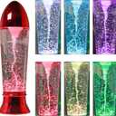 YAKii 10.5" Tornado Lamp LED Color Changing,Tornado Maker Science Toy, Battery/USB Cable Operated,Christmas Day Decoration Red