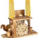 Funny Squirrel Feeder,Carbonized Squirrel Feeders for Outside,Easy Filling and Cleaning with Removable Front Panel,Durable Squirrel House Box for Outdoors,Attracting Squirrel and Chipmunk