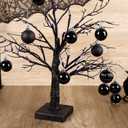 Lulu Home Halloween Hanging Ornaments, 34 Count 1.57" Pre-Strung Plastic Balls, Shatterproof Barrel Packed Balls for Holiday Party Wreath Tabletop Tree Decorations, Black