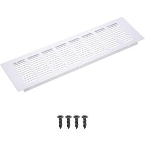 PATIKIL 14 x 4 Inch Rectangle Ventilation Grille, 1PCS Aluminum Air Vent Cover Louvered Ventilation Cover with Mounting Screws for Cabinet Closet Door Wardrobe, Silver