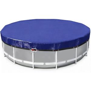 18 Ft Pool Covers for Above Ground Pools with Automatic Siphon Drain, Extra Thick Heavy-Duty Round Winter Pool Cover, Stop Waterlogging, 2-in-1 Tear-Proof UV-Resistant Pool Tarps with Pulley and Cab
