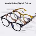 Computer Glasses for Women Men, Anti Eyestrain, Round Blue Light Glasses for TV Gaming Phone Reading, Clear Frame (Translucent Olive Green)