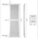 14 1/2"W x 48"H Mid-America Vinyl, Standard Size Cathedral Top Center Mullion, Open Louver Shutter, w/Installation Shutter-Lok's & Matching Screws (Per Pair), 010 - Musket Brown