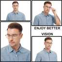 5 Pack Reading Glasses for Men,Metal Full Frame Blue Light Blocking Spring Hinges Readers,Anti Glare/UV/Eyestrain +2