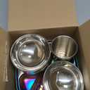 Tioncy 15 Pcs Stainless Steel Kids Dinner Set, Bowls, Balanced Bites Divided Plates, Cups, Spoons and Forks, Stainless Steel Lunch Plates Dinnerware Set for Kids Toddlers (Classic)