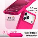 for iPhone 17 Pro Case, Compatible with MagSafe, Screen Protector +[Integrated Silicone Camera Control Button], Shockproof Protective Magnetic Case for iPhone 17 Pro 6.3", Neon Pink