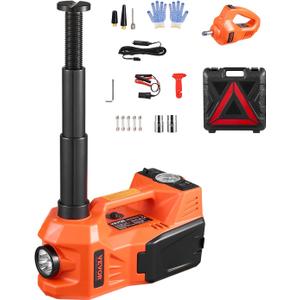 VEVOR Electric Car Jack, 5 Tons /11000 lbs, Electric Scissor Jack with Built-in Inflator, 12V Tire Change Replacement with Electric Impact Wrench & LED Light, Portable Jack kit for Sedan, SUV, Truck