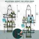 Adjustable Shower Caddy Hanging Rustproof Shower Organizer, Black