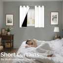 BGment Short 100% Blackout Curtains - 30 Inch Curtains for Small Window with Black Liner, Thermal Insulated Double Layer Noise Reducing Grommet Curtain for Kitchen (42 x 30 Inch, Pure White, 2 Panels)