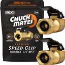Chuck Mates Premium 1/4" NPT Quick-Connect Tire Inflator Chuck with SimpleSeal - Closed-Type (2 Pack)