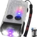 BORUIT V20 LED Small Powerful EDC Flashlight with 365nm UV Light,180Head Swivels,Super Bright USB C Rechargeable Mini Pocket Keychain Flash Light with Clip-13 Mode,IP67,Magnetic,110DB Buzzer(White)