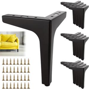 12PCS Metal Furniture Legs 6 inch Sofa Legs, Modern Style Replacement Triangle Legs for Dresser Chair Bed Cabinet Cupboard Replacement Couch Feet