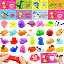 28 Pack Valentines Day Gifts for Kids ,Mochi Squishy Toys with Valentine Greeting Cards Classroom Prizes Exchange Gifts Prizes Valentines Day Gifts for Kids Boy Girl Valentine Party Favors