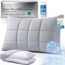 Cooling Adjustable Pillow for Side Sleepers, Silver Infused Bed Pillow, Cool Soft Firm Pillow for Hot Sleepers, Back & Stomach Sleepers, Self-Cleaning Technology for 3X Freshness Sleep, Grey1