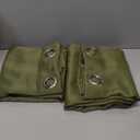 LA PALMA Thermal Insulated Blackout Darkening Grommet Living Room Curtains Window Drapes for Bedroom Pack of 2 Panels (Olive Green)