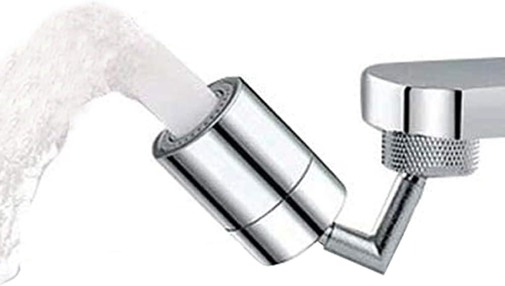 Swivel Sink Faucet Aerator Big Angle Dual-function 2-Flow Sprayer Faucet Head, Sink Sprayer Attachement for Face Washing, Gargle and Eyewash Station 55/64'' Female Thread,Adapter Included