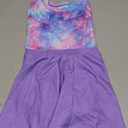 swimsobo Girls Swimsuit Rash Guard Long Sleeve Bathing Suit Two Piece Swimwear Swimming Skirt with Shorts 8T(Purple)