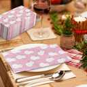 80Pcs Pink Christmas Guest Napkins Winter Snowman Disposable Paper Napkin Cute Xmas Holiday Party Decorative Dinner Hand Napkin Towel for Wedding Birthday Party Supplies, 13 x 15.7 inch