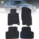 GXARTS Custom Fit Velour Carpet Floor Mats Compatible with Infiniti G37 G35 Sedan 2007-2013, Black Plush Car Floor Liners Front & Rear Full Set 4PCS, with Retaining Clips