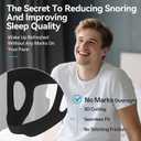 Chin Strap for Sleeping with 4-Side Adjustment, Anti Snoring Chin Strap Elasticity, Anti Snoring Devices Breathable and Durable, Comfortable Snore Stopper for Adults, Black, M