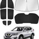 Sunshades for 2014-2020 Nissan Rogue (Not for Rogue Sport) Accessories Windshield Sun Shade Side Rear Window Shade Cover Sun Visor Shield Privacy Protection Keep Vehicle Cool Black 8PCS
