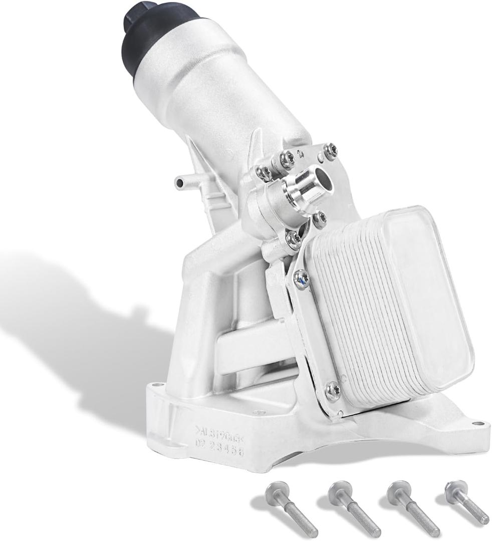 WEILEITE B46 B48 Upgrade Aluminum Engine Oil Cooler Filter Housing Fit For BMW X3 X4 220I 230I xDrive 320I 330E 330I GT 430I Gran Coupe 530E 530I 740E 2.0L 2016-2022 Replaces 11428596283 11428575211