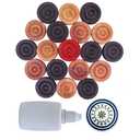 Carrom Playing Coins and Powder | 20 Wooden Coins | 1 Striker | 1 Urea Powder