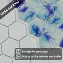 5 Sheets Ink Blue Hexagon Glass Mosaic,Pool Tiles,12" x 10" Kitchen Backsplash Tile