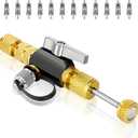 2026 Upgrade Vacuum-Rated Valve Core Removal Tool, 2 Sizes 1/4 and 5/16 in 1 Tool, For A2L Refrigerant, Mega Flow Vacuum-Rated Core Removal Tool,20 Microns Vacuum, Fast Recovery&Evacuation