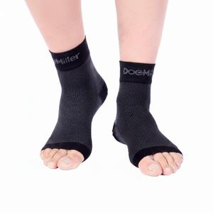 2 x Doc Miller Ankle Brace for Women & Men  Foot Compression Sleeve, Toeless Wrap & Support for Pain Relief, Plantar Fasciitis, Achilles Tendonitis & Injury Recovery, 1 Pair (Medium, Black)