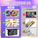 54 Colors Face Painting Kit for Kids,18 Colors Split Cake Water Activated Face Paint Palette, Body Paint for Adults, Non Toxic Makeup Professional for Halloween,Christmas,Cosplay,Parties, Birthdays