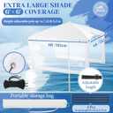 Briwooody Boat Umbrella Sun Shade with Sidewalls Kit 6' x 6' Boat Sun Cover Anti-Ultraviolet, Adjustable Aluminum Pole to 8 Feet with Ropes and Storage Bag Fits Most Boats and Benches