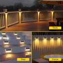 ROSHWEY Deck Lights, 10 Pack 30 LED Deck Lights Solar Powered Outdoor Waterproof, Patio Step Lighting Outdoor Decor, Stainless Steel Backyard Lamp for Garden Yard Porch Stair Railing, Warm White