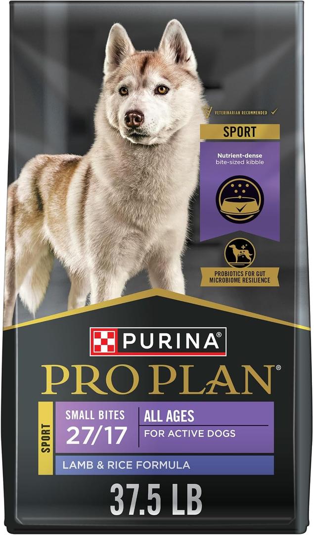 Purina Pro Plan High Protein Dog Food, Small Bites, SPORT 27/17 Lamb and Rice Formula - 37.5 lb. Bag (EXP 10/11/26)