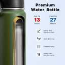 koodee Water Bottle for School 26 oz Stainless Steel Vacuum Insulated Sports Water Bottle for Boys, Reusable Metal Water Bottle with Leak Proof Straw Lid (Grass Green)