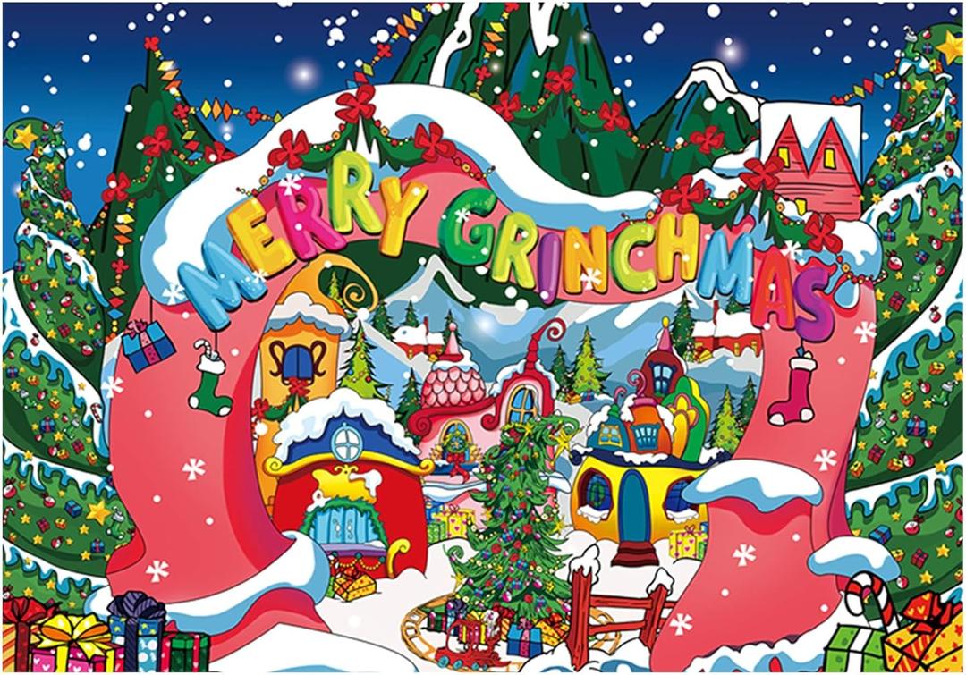 Allenjoy 82" x 59" Merry Christmas Backdrop for Kids Xmas Winter Let it Snow Happy New Year Holiday First Birthday Baby Shower Party Supplies Decoration Banner Photo Booth Props Background