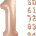 40 Inch Light Brown 1 Balloon for First Birthday, Tan 1st Number Balloons Khaki Birthday Decorations for Girl Boy Kids Toddler Baby, Beige One Giant Number 1 Balloon